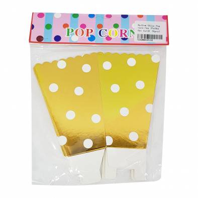 Shiny Popcorn Cup (Polka Dot Gold) (6pcs)