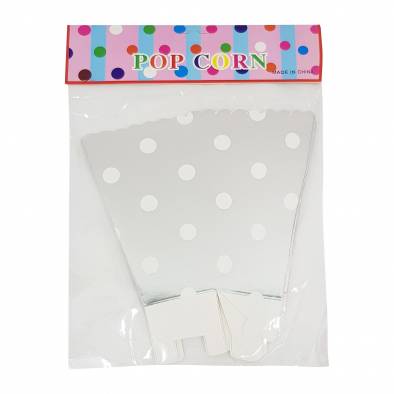 Shiny Popcorn Cup (Polka Dot Silver) (6pcs)
