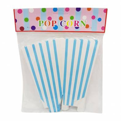 Striped Popcorn Cup (Baby Blue) (6pcs)