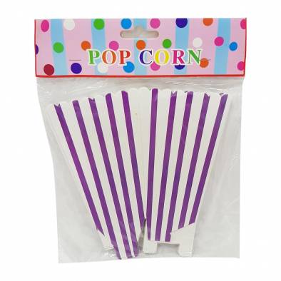 Striped Popcorn Cup (Purple) (6pcs)