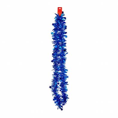 9cm Shiny Star Tinsel (Blue)
