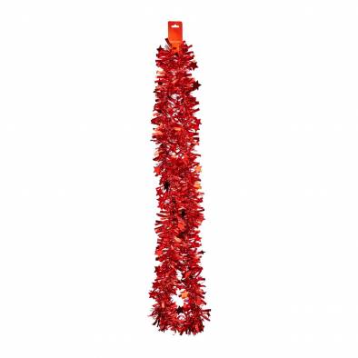 9cm Shiny Star Tinsel (Red)