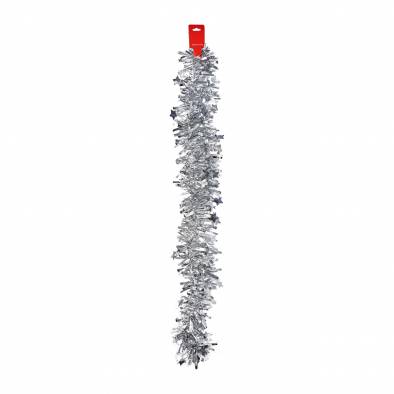 9cm Shiny Star Tinsel (Silver)