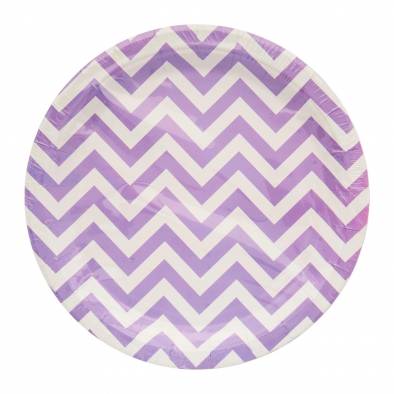 Big Wave Design Paper Plates (Purple)