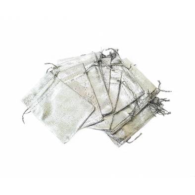 9cm x 12cm Shiny Organza Bag (Silver) (20pcs)
