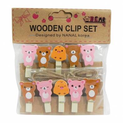 Bear Wooden Pegs (10pcs)