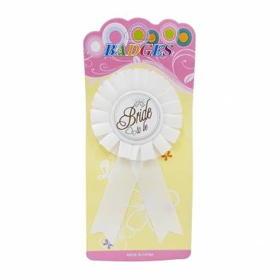 Bride To Be Badge (White)