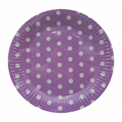 Polka Dots Paper Plates (Purple)