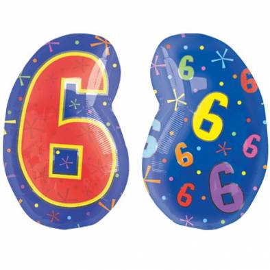 S60 Number 6 Balloon A12673 Foil Balloon