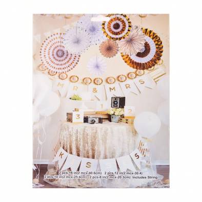 Party Special Paper Fans Set (Gold Silver)