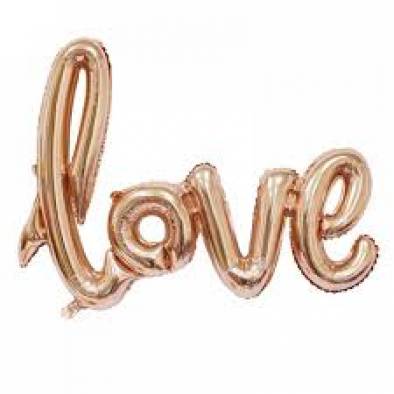 Cursive Love Foil Balloon (Rose Gold)