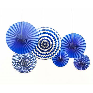 Paper Fan Set Decoration JQ80326 (Blue) (6pcs)
