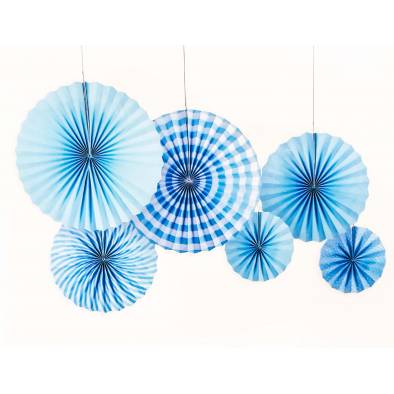 Paper Fan Set Decoration JQ80174 (Baby Blue) (6pcs)