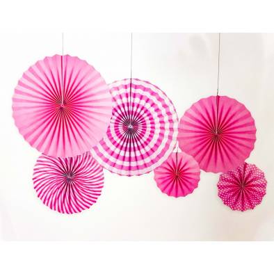 Paper Fan Set Decoration JQ80170 (Pink) (6pcs)