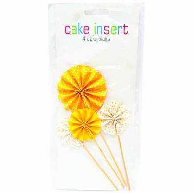 Designed Cake Picks JQ90015-22 (Yellow) (4pcs)
