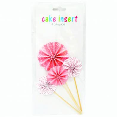Designed Cake Picks JQ90015-4 (Pink) (4pcs)
