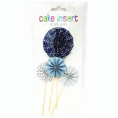 Designed Cake Picks JQ90015-7 (Black Grey) (4pcs)