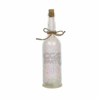 23cm LED Bottle Snow Decoration (Warm White)