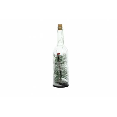 23cm LED Bottle Mistletoe Decoration (Warm White)
