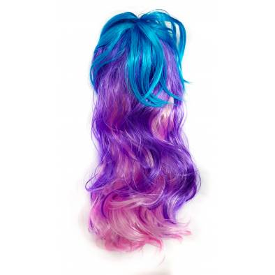 Long Straight Hair Wig (Blue Purple Pink)