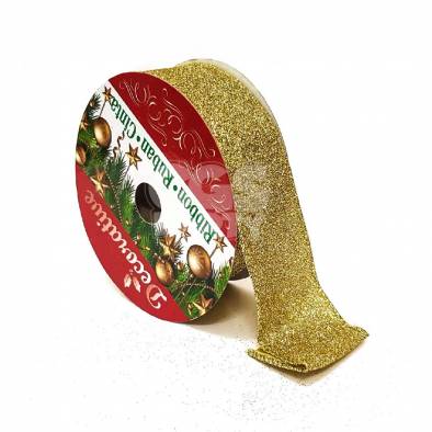 2inch Glitter Cloth Ribbon (Gold)