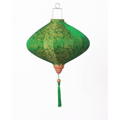 CNY 12inch Satin Cloth UFO Diamond Lantern GY12-GN (Green)
