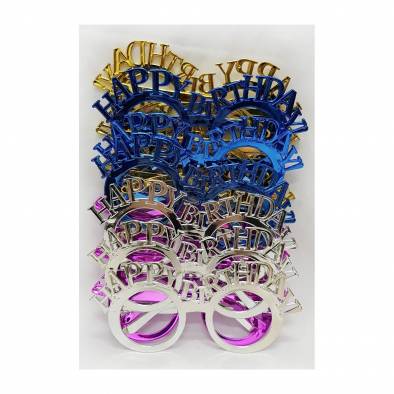 Chrome Party Glasses (Birthday) (12pcs)