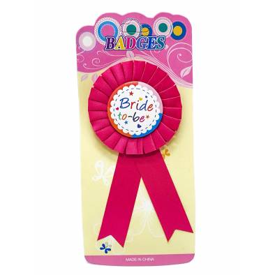 Colorful Bride To Be Badge (Hot Pink)