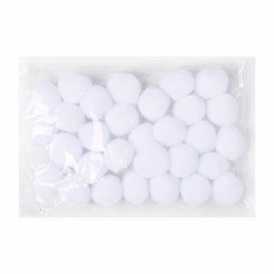 3cm Cotton Pom Pom (White) (30pcs)