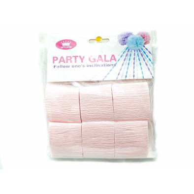 Crepe Streamer Rolls (Baby Pink) (6pcs)