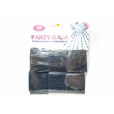 Crepe Streamer Rolls (Black) (6pcs)
