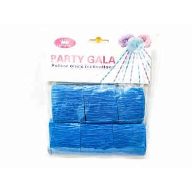 Crepe Streamer Rolls (Blue) (6pcs)