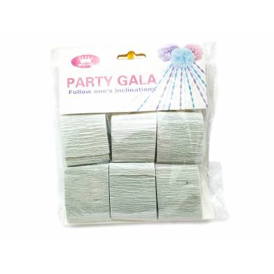 Crepe Streamer Rolls (Grey) (6pcs)