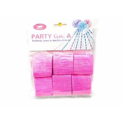 Crepe Streamer Rolls (Hot Pink) (6pcs)