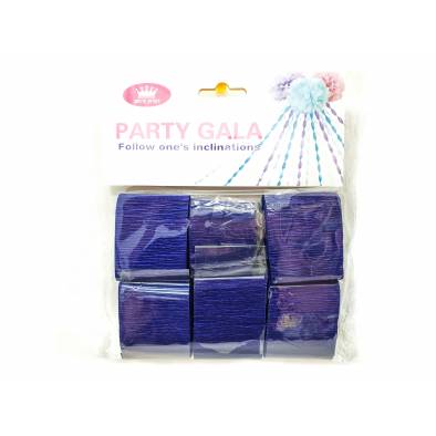 Crepe Streamer Rolls (Navy Blue) (6pcs)