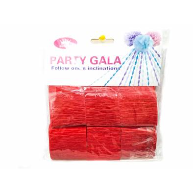 Crepe Streamer Rolls (Red) (6pcs)