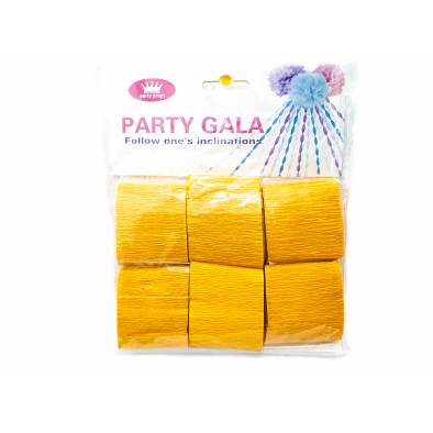 Crepe Streamer Rolls (Yellow) (6pcs)