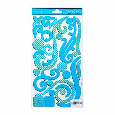 Double Dot Chipboard Alphabet (Blue)
