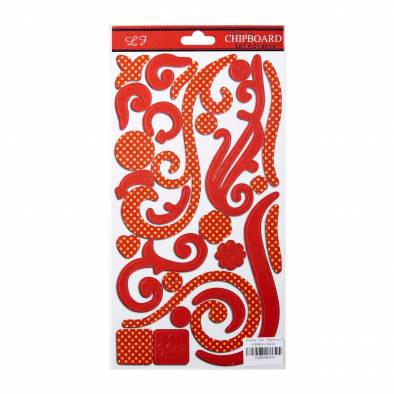 Double Dot Chipboard Alphabet (Red)