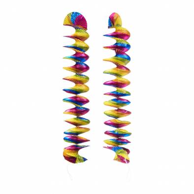 Foil Spiral Hanging Decoration (Rainbow) (2pcs)