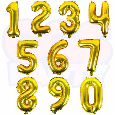 16" Number Foil Balloon (Gold)