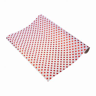 Gold Printed Polka Dot Wrapping Paper (Red)