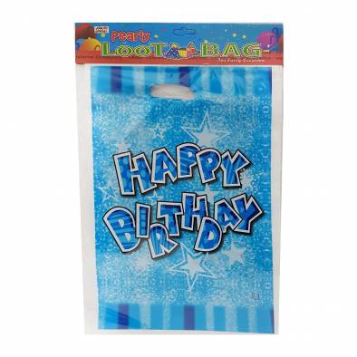 Happy Birthday Loot Bag (L) (Blue) (10pc)