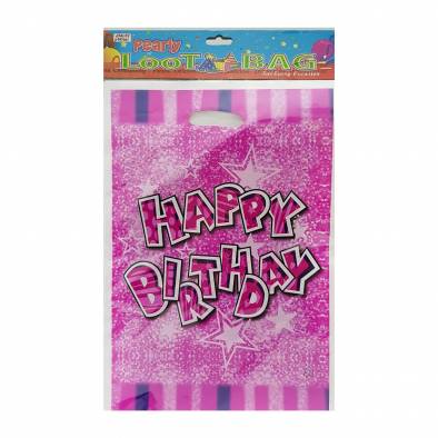 Happy Birthday Loot Bag (L) (Pink) (10pc)