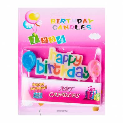 Happy Birthday with Balloon Candles