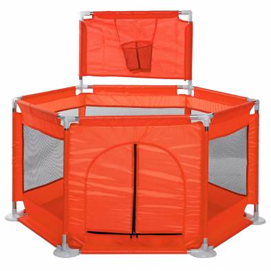 Hexagon Ball Pit Pool with Basketball Hoop YBL-128 (Orange)