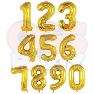 40" Number Foil Balloon (Hologram Gold)