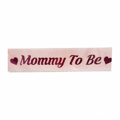 Hotstamp Mommy to Be Shiny Sash (Peach)