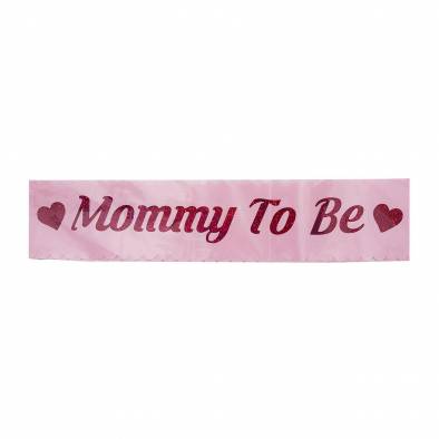Hotstamp Mommy to Be Shiny Sash (Pink)