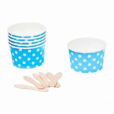 Ice Cream Cup (Blue Polka Dots) (6pcs)
